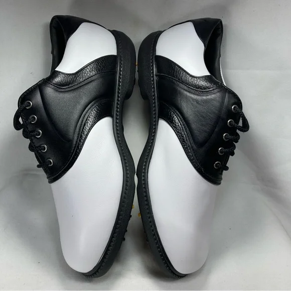 FootJoy SuperLites 58088 White Black Leather Low Golf Shoes Men's Sz 9.5